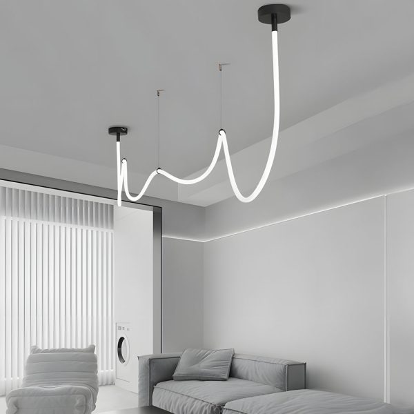 Modern Minimalist LED Silicone Rope Pendant Chandelier - Image 3