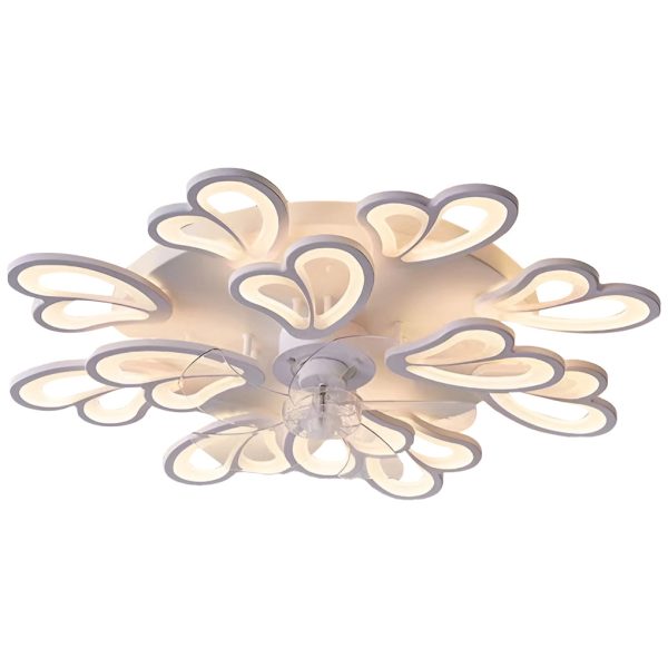 Creative Flower Shaped Three Step Dimming LED Nordic Ceiling Fan Lights - Image 16