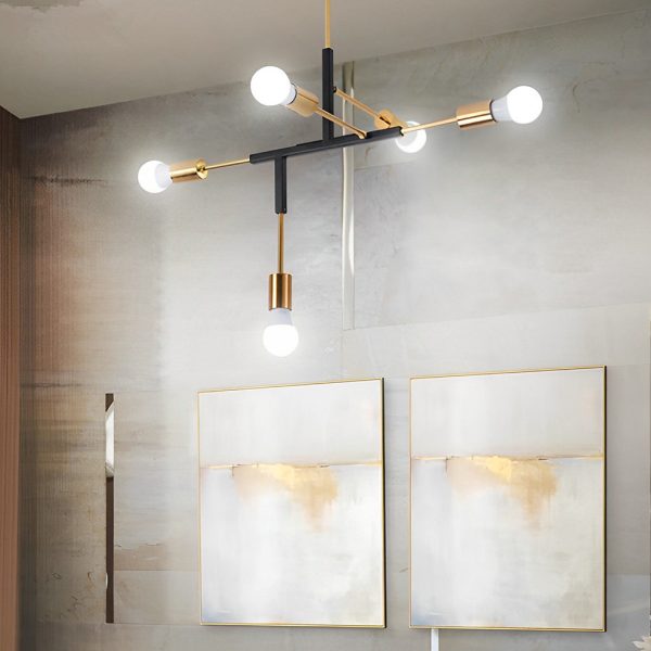 5 Lights LED Creative Branch Electroplated Iron Modern Chandelier Ceiling Lights - Image 14