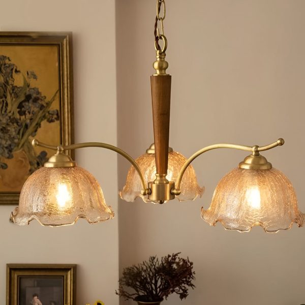 3 Lights Cracked Glass Retro Chandelier Pendant Light Ceiling Lamp - Image 2