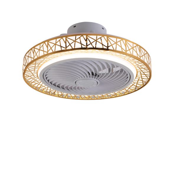 Modern Luxury Round Lace LED Flush Mount Ceiling Fan Light - Image 6