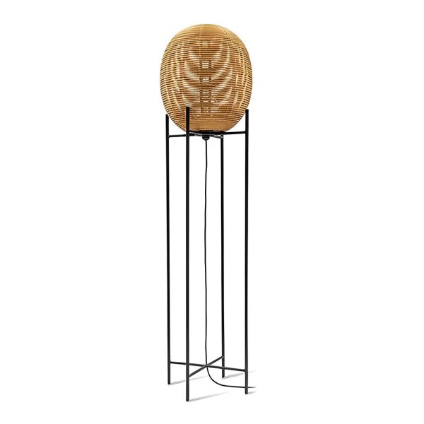 Rustic Boho Rattan and Metal Frame Accent Floor Lamp - Image 10