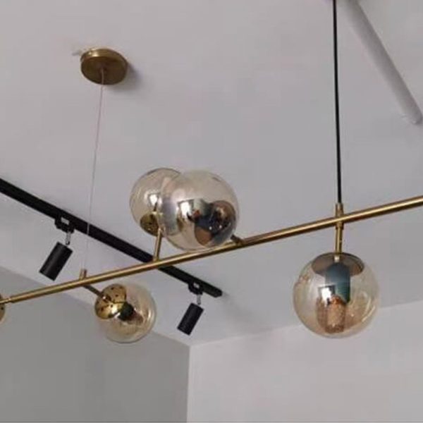 Modern Minimalist Long Glass Round Globe Island Light 6-Light Chandelier - Image 13