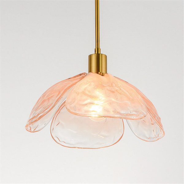 Modern Flower Petal Stained Glass 1-Light Pendant Light - Image 4