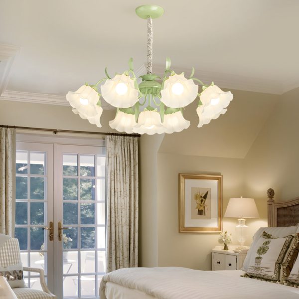 9 Heads Flowers Elegant Three Step Dimming French Style Chandelier - Image 4