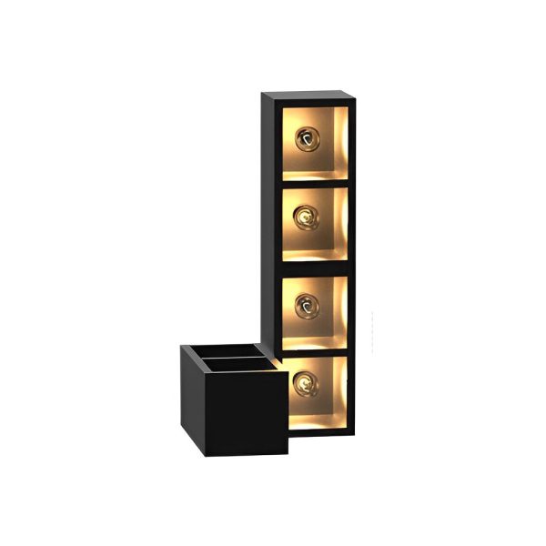 Waterproof Creative Square Combination LED Black Wall Lamp with Flowerpot - Image 17