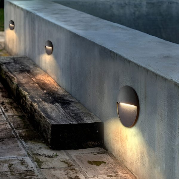 Round Creative Waterproof Stair Lights Outdoor Wall Lights Step Lights Stairway Sconces - Image 4