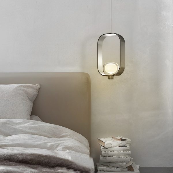 Rounded Rectangular Creative Electroplated Iron Glass Nordic Pendant Lights - Image 2