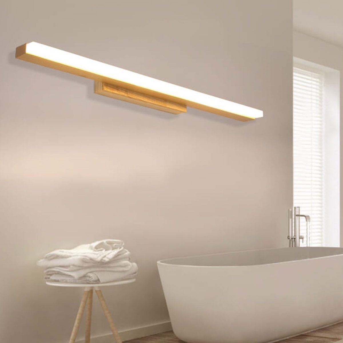 Nordic Minimalist Log Strip Vanity Light LED Wall Sconce Lamp - Image 14
