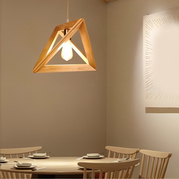 Creative Wood Frame Geometric Art Minimalist Nordic Pendant Lights - Image 3