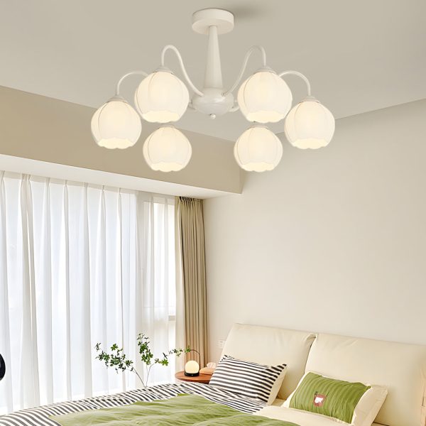 6 Round Flowers Bell Orchid Three Step Dimming Modern Chandelier Lamp - Image 2