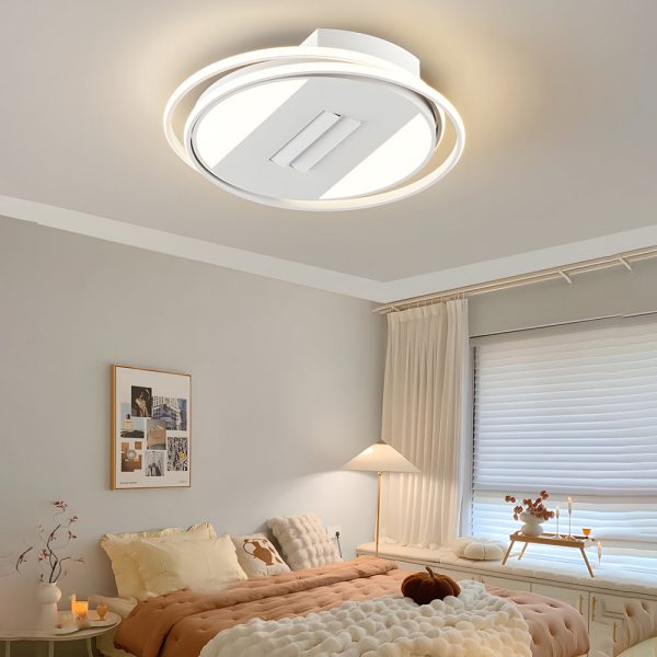 Square Round Stepless Dimming LED Mute White Modern Bladeless Ceiling Fans - Image 3