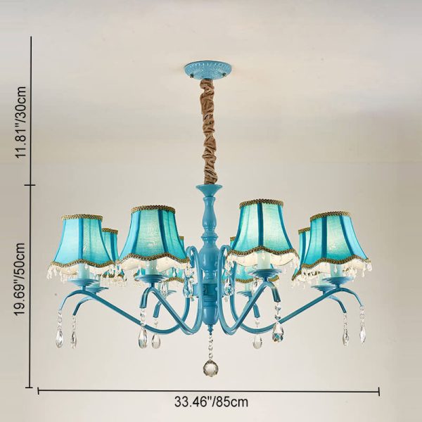 Modern Creative Cone Iron Crystal Fabric 5/6/8 Light Chandelier - Image 6