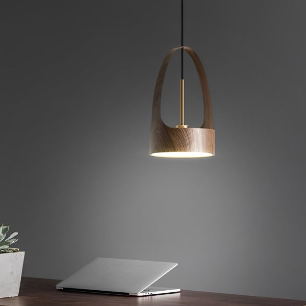 Wood Texture Acrylic LED Creative Nordic Small Chandelier Pendant Lamp - Image 7