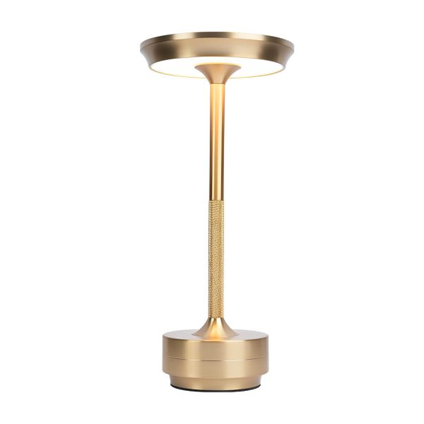Plated Metal Slender Cordless UFO Alien Table Lamp - Image 11
