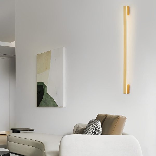 Long Strip Minimalist Three Step Dimming LED Copper Modern Wall Lamp - Image 4