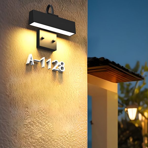 Black LED Wall-Mounted Light for House Number - Image 3