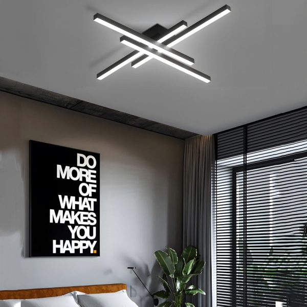 4-Light Modern Linear Parallax Ceiling Lamp LED Flush Mount Ceiling Light - Image 2