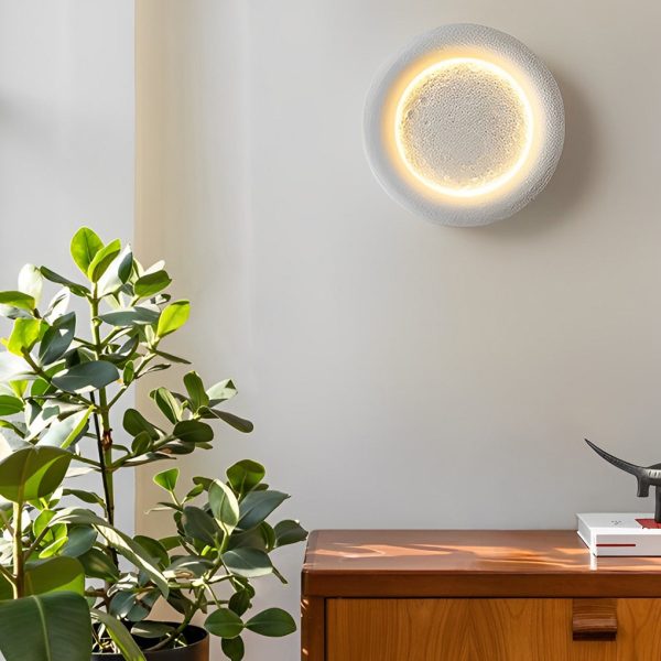 Creative Resin Round Moon LED Nordic Wall Lamp Wall Sconce Lighting - Image 5