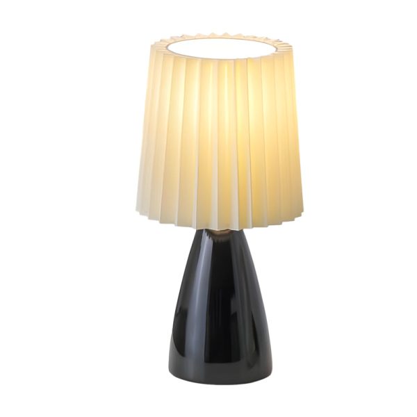 12 inch Pleated-Shade Glass Dimmable Table Lamp - Image 9