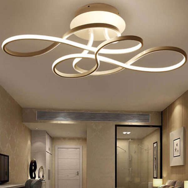Modern Minimalist Aluminum Acrylic Line LED Flush Mount Ceiling Light - Image 15