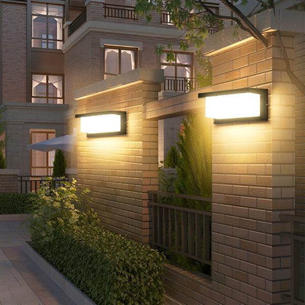 Rectangle Waterproof Light Control Induction Black Modern Solar Sconces - Image 3