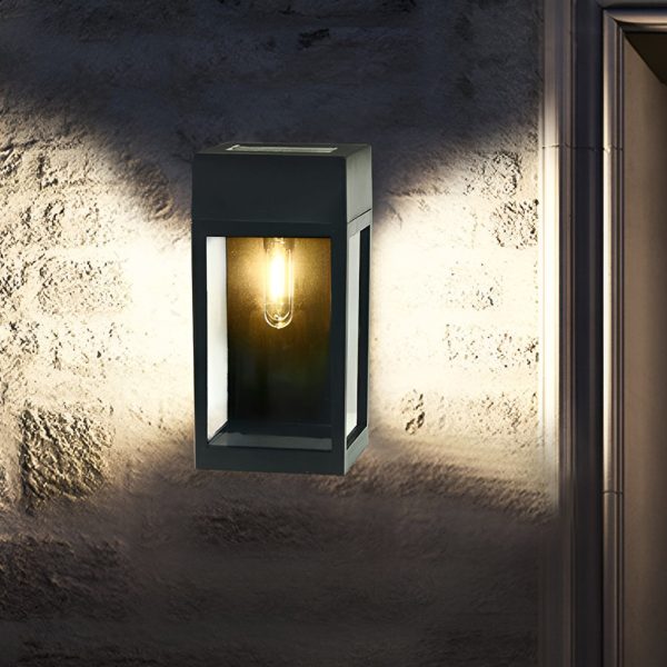 Rectangular Glass LED Waterproof Light-controlled Solar Wall Lamp - Image 2