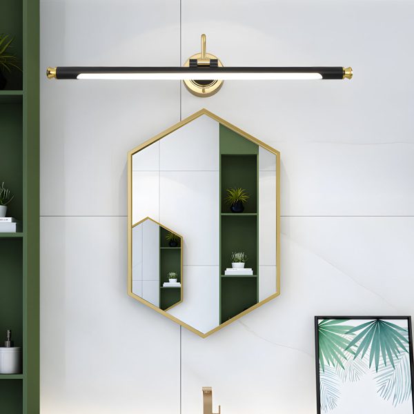 Gold and Black Rotatable Linear Vintage LED Bathroom Vanity Light - Image 2