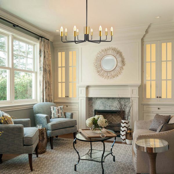 8 Lights Iron Farmhouse Creative American Style Chandelier Ceiling Light Fixture - Image 2