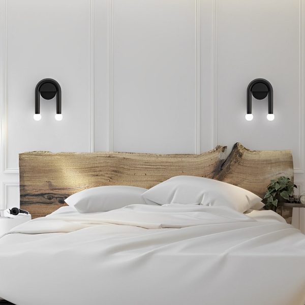 Creative 2 Lights Black Nordic Wall Lamp Decorative Wall Sconces Lighting - Image 2
