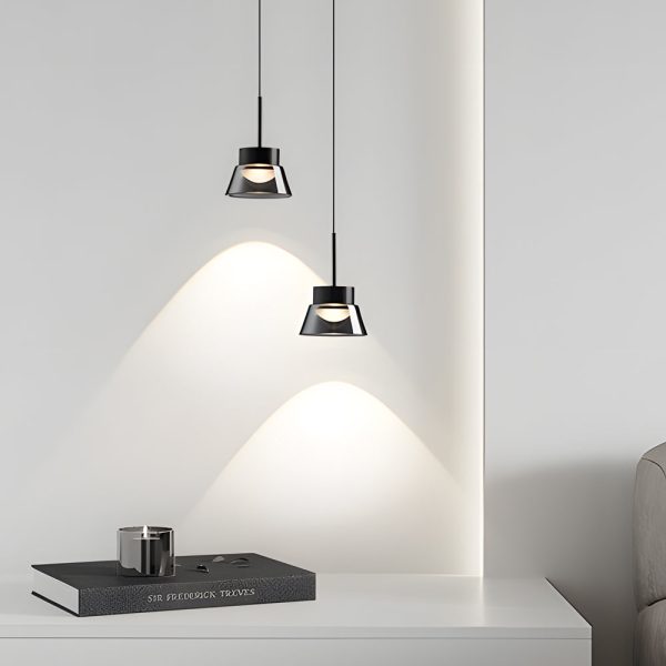 1/2-Light Smoked Gray Glass Pendant Light LED Island Glass Chandelier Black Hanging Ceiling Lamp for Bedroom - Image 2