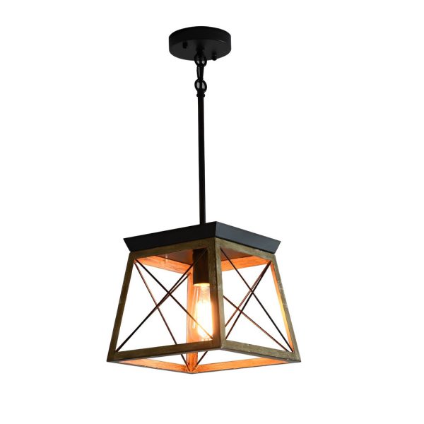 Geometric Iron Adjustable Height Retro Industrial Style Chandelier Light - Image 8