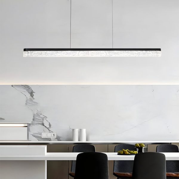 1 Light 47.24-In Island Light Dimmable Black Linear Pendant Light - Image 2