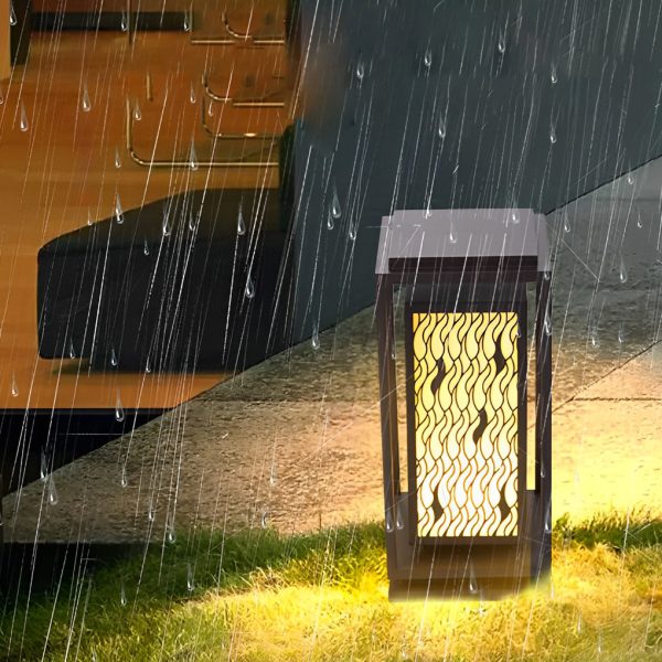 Square Retro Waterproof LED Black Vintage Outdoor Pathway Lights Lawn Lamp - Image 2