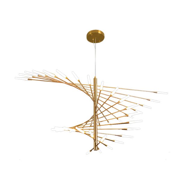 Modern Chandelier Rotating Fireworks, Black/Gold - Image 11