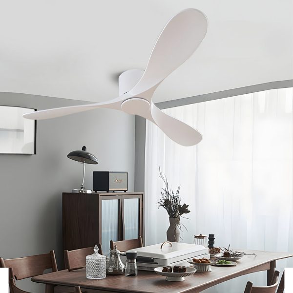 Modern 52-Inch Indoor 3-Blade Low Profile Ceiling Fan - White - Image 2