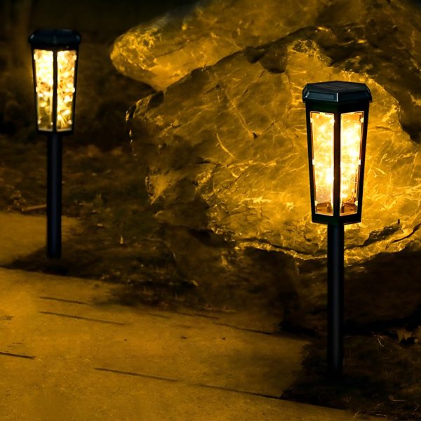 2Pcs Hexagonal Waterproof LED Motion Sensor Outdoor Solar Lawn Lights - Image 2