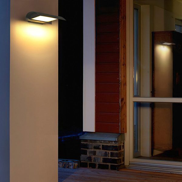 Curved Outdoor Waterproof LED Black Modern Minimalist Wall Lamp Exterior Lighting - Image 3