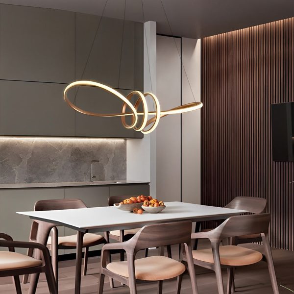 Circles Waves Unique Mid Century Pendant Light Acrylic Ceiling Light - Image 3
