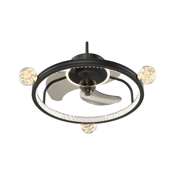 Round Acrylic Ball Decor 3 Step Dimming Modern Bladeless Ceiling Fan Light - Image 7