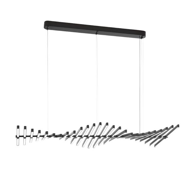 Waves Fishbone Strip Stepless Dimming LED Nordic Chandelier Pendant Light - Image 13