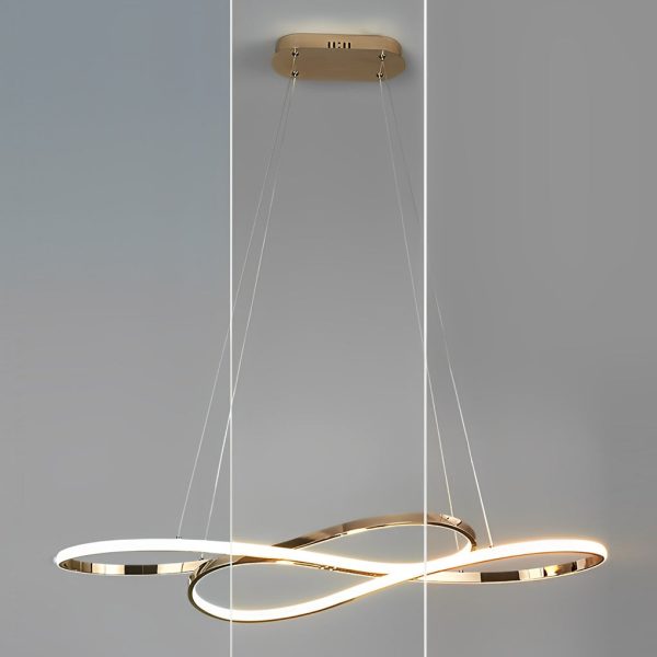 Wavy Double 8-shaped LED Stepless Dimming Nordic Chandelier Hanging Lamp - Image 9