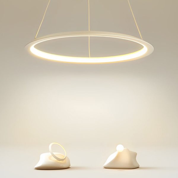 Minimalist Round LED Stepless Dimming Nordic Chandelier Hanging Lamp - Image 3