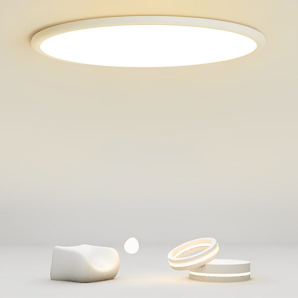 16'' Modern LED Geometric Circle Black Flush Mount Ceiling Lights with Black White Edge - Image 2