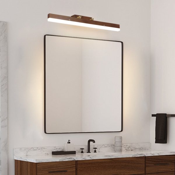 31'' Walnut LED Vanity Light with Warm White Glow Modern Bathroom Lighting - Image 2