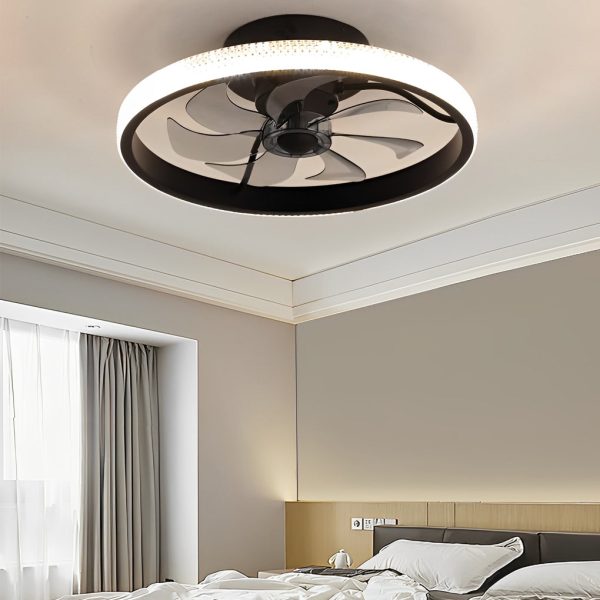 Round Inverter Mute LED Dimmable Modern Bladeless Ceiling Fans with Remote - Image 4