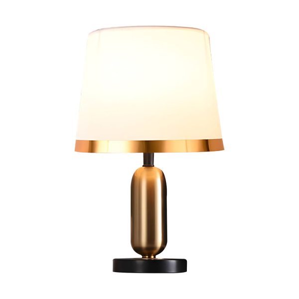 Vintage White/Black and Mid-Century Modern Brass Table Lamp - Image 10