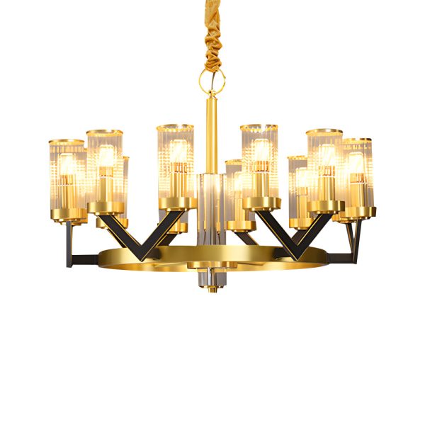 Round Personality Molecular Glass Copper Nordic Modern Chandelier Lamp - Image 8