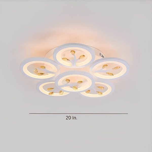 16 Lights Flower Dimmable LED White Nordic Ceiling Lights Flush Mount Lighting - Image 9