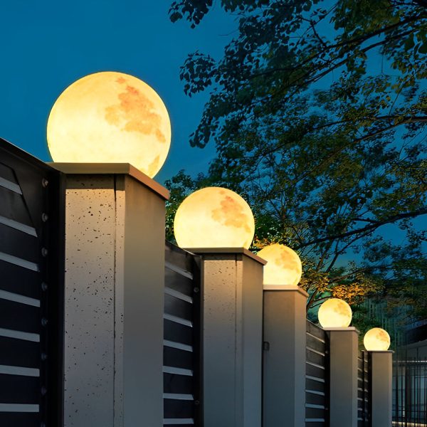 Moon-Shaped Outdoor Pier-Mount Pillar Accent Post Light - Image 2